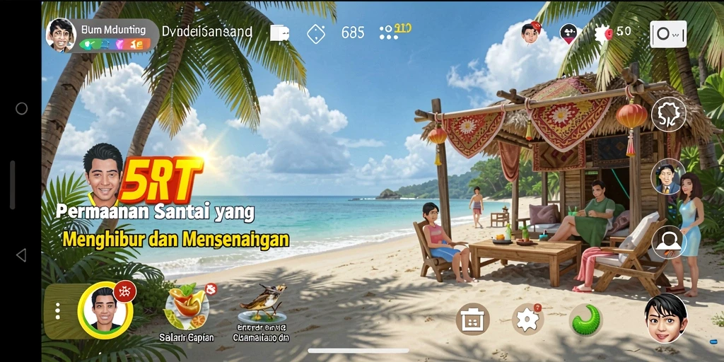 Tampilan gameplay 5RT yang cerah dan menghibur.