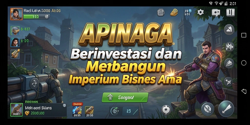 Tangkapan layar utama APINAGA menunjukkan Anda membangun imperium bisnis.