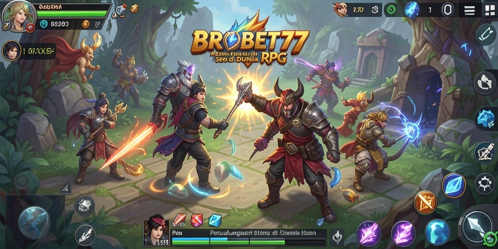 Screenshot menunjukkan aksi seru dalam permainan RPG BROBET77.