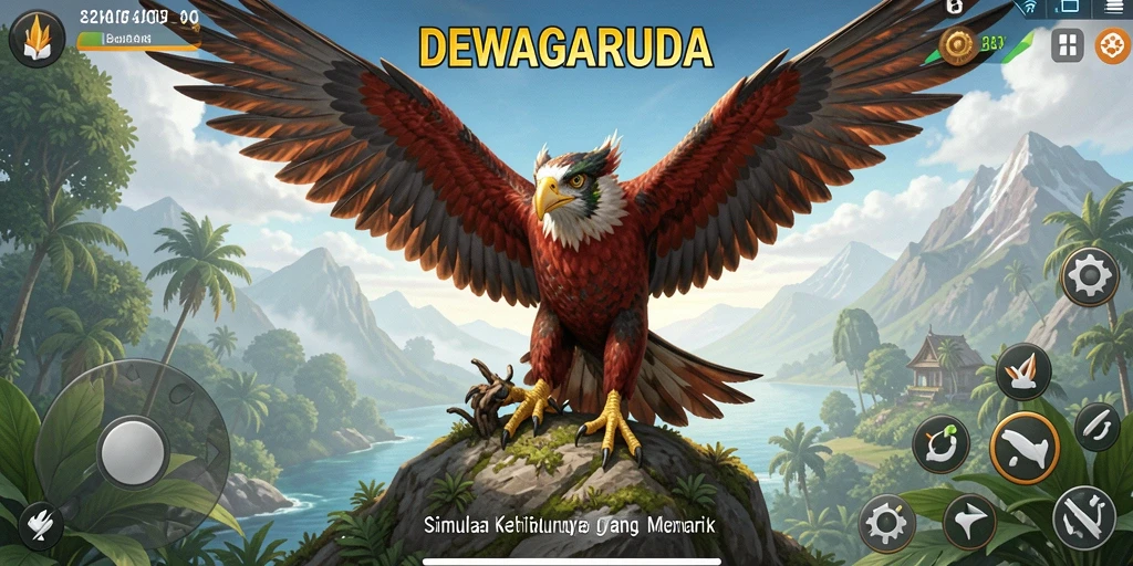 Tampilan permainan DEWAGARUDA dengan aksi burung Garuda yang menakjubkan.