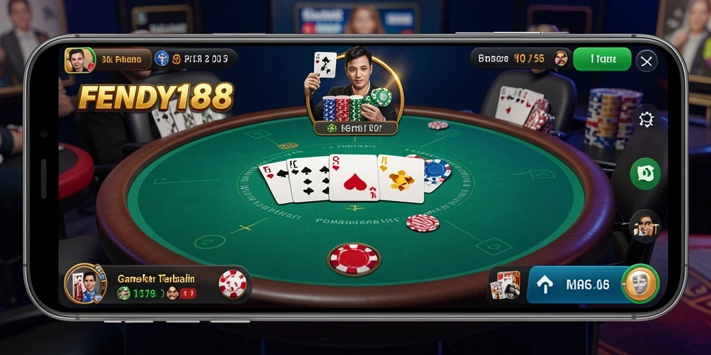 Screenshot FENDY188 menunjukkan gameplay poker yang seru dan dinamis.