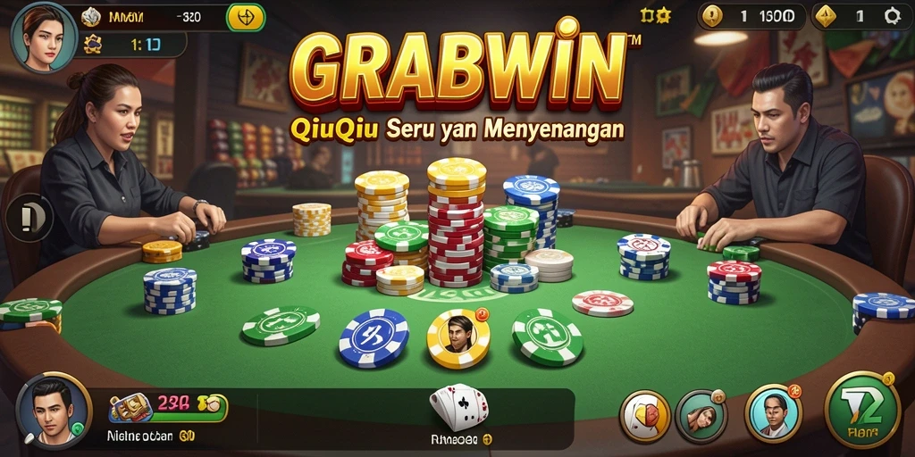 Gameplay seru QiuQiu di GRABWIN yang menarik.
