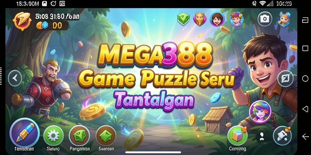 Tampilan gameplay MEGA388 dengan tantangan puzzle menarik.