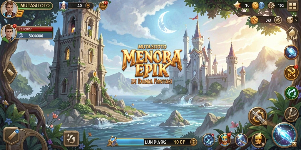 Tampilan gameplay Tower Defense dengan menara dan musuh.