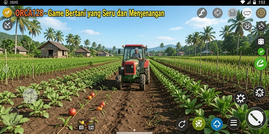 Gameplay seru bertani di ORCA128 dengan grafis menakjubkan.