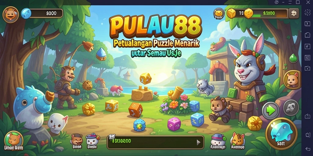 Screenshot tampilan gameplay PULAU88 yang menunjukkan tantangan Puzzle.
