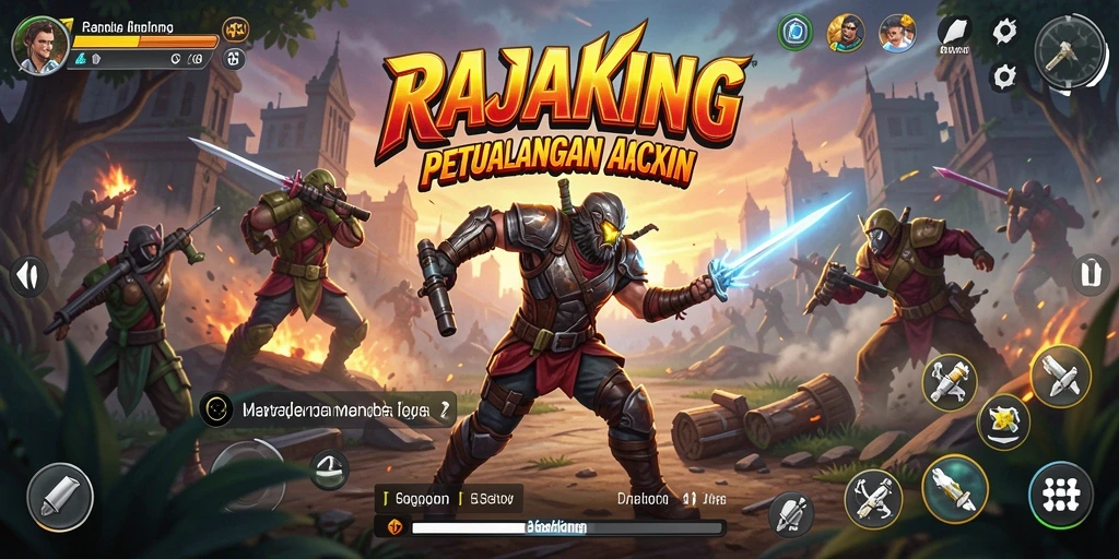 Tampilan seru gameplay aksi RAJAKING yang menantang.