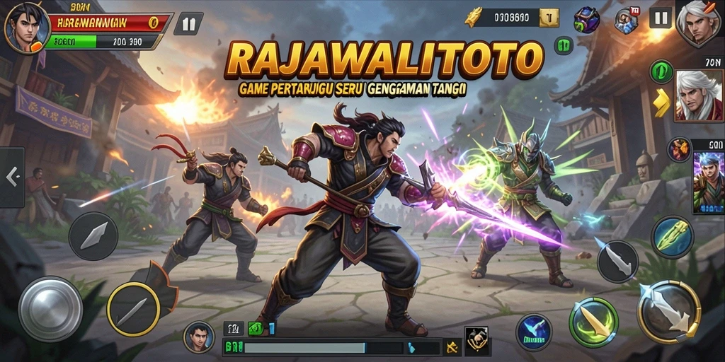 Screenshot gameplay RAJAWALITOTO yang menampilkan aksi pertarungan seru.