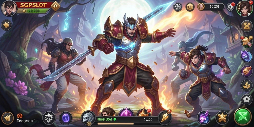 Tangkapan layar menunjukkan duel seru antara karakter dalam SGPSLOT.