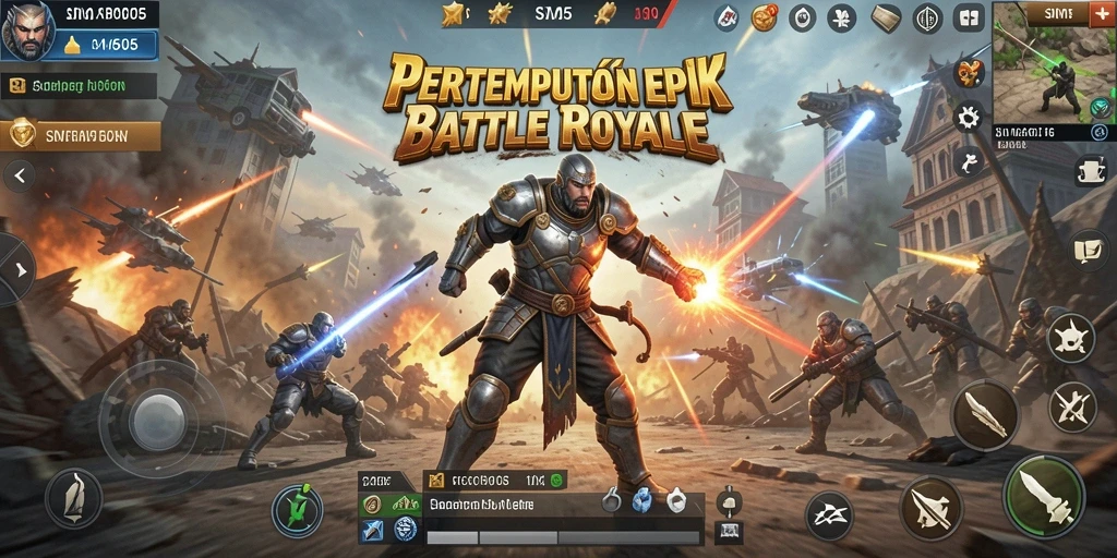 Gameplay SM605 yang seru dan kompetitif dalam lingkungan Battle Royale.