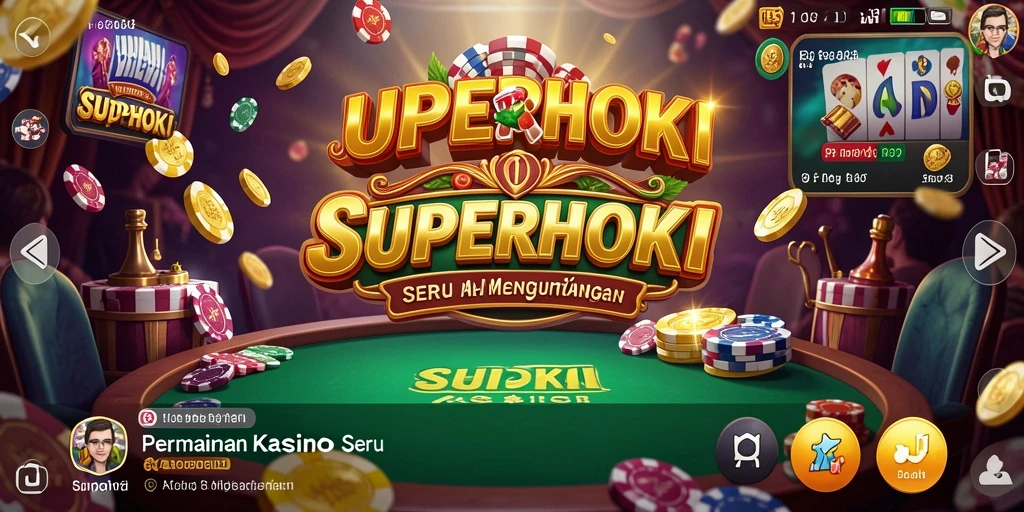 Tampilan gameplay SUPERHOKI yang menarik dan penuh warna.
