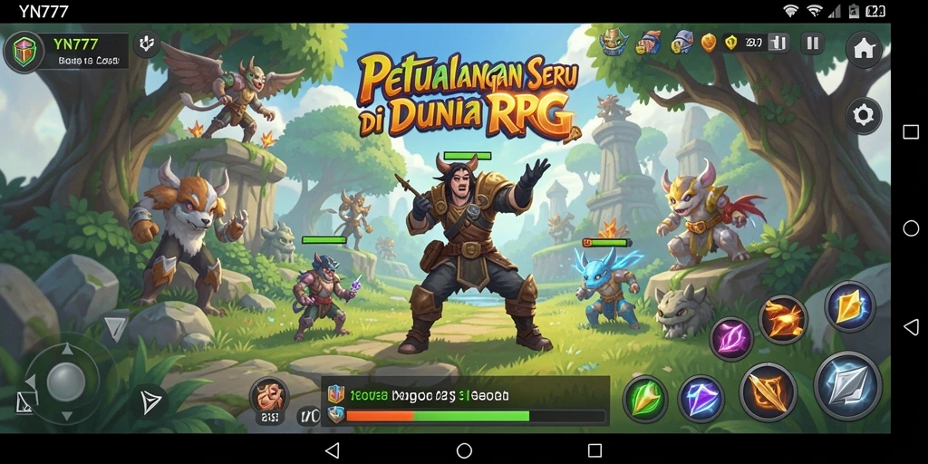 Tampilan gameplay seru di YN777 dengan pertarungan RPG yang mendebarkan.